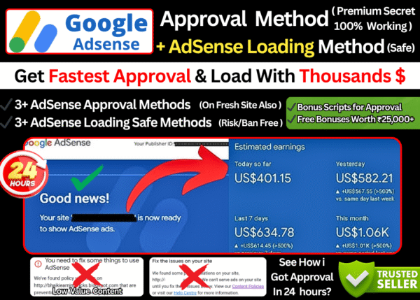 Adsense Approval & $$$$ Loading Method